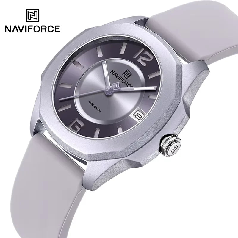 Lilly - Relógio Feminino de Quartzo com Pulseira de Silicone Naviforce