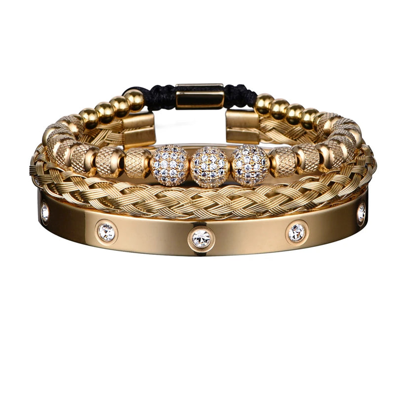 Bracelete Unissex de Aço Inoxidável Dourado